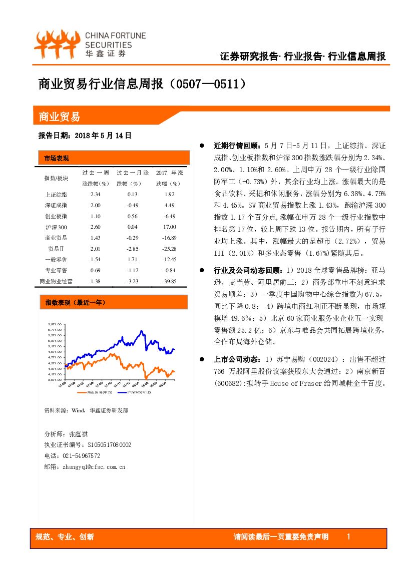 华鑫证券：商业贸易行业信息周报