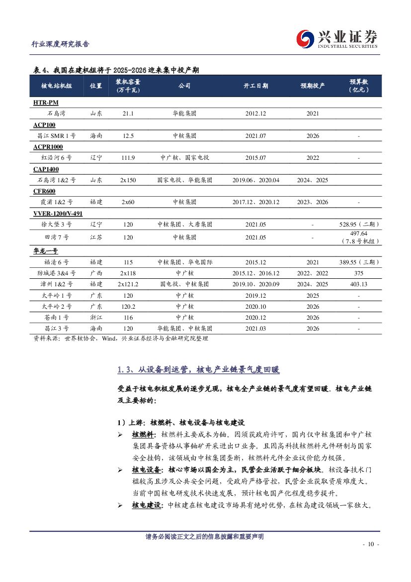 兴业证券：兴论碳中和系列5：低碳高效的基荷电源，“积极”发展核电逐步兑现_第10页