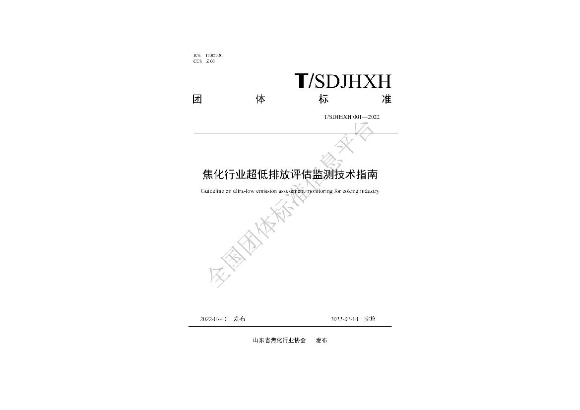 T/SDJHXH 001-2022 标准预览
