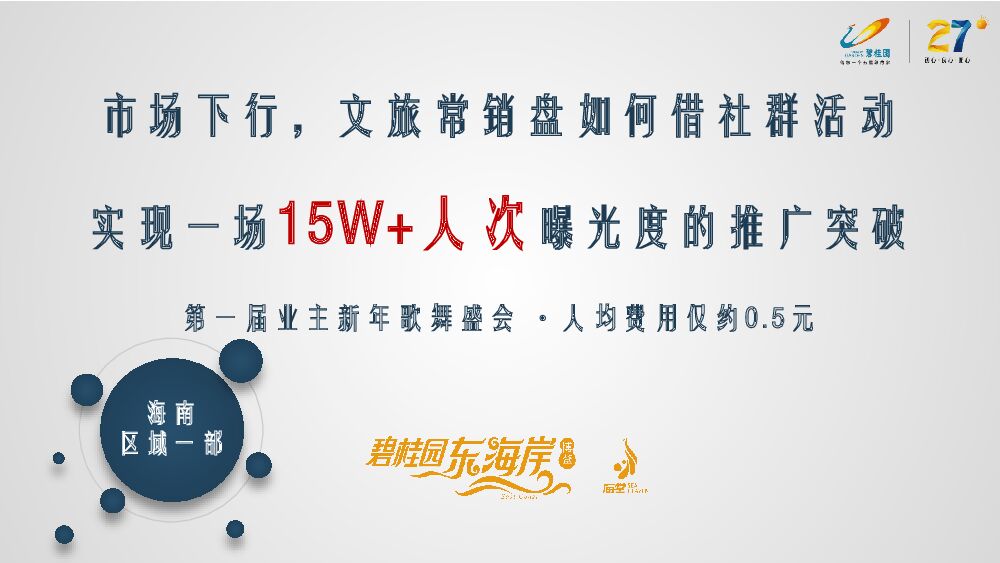 碧桂园文旅常销盘借社群活动，实现一场15W 人次曝光度的推广突破
