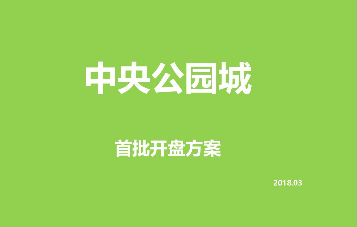 中央公园城首批开盘营销方案
