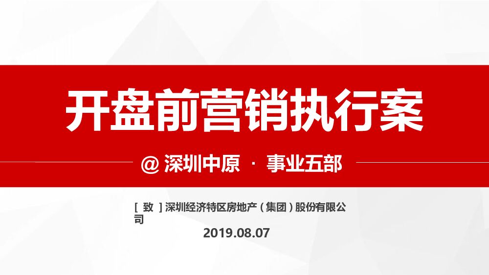 深圳传麒景苑开盘前营销执行案