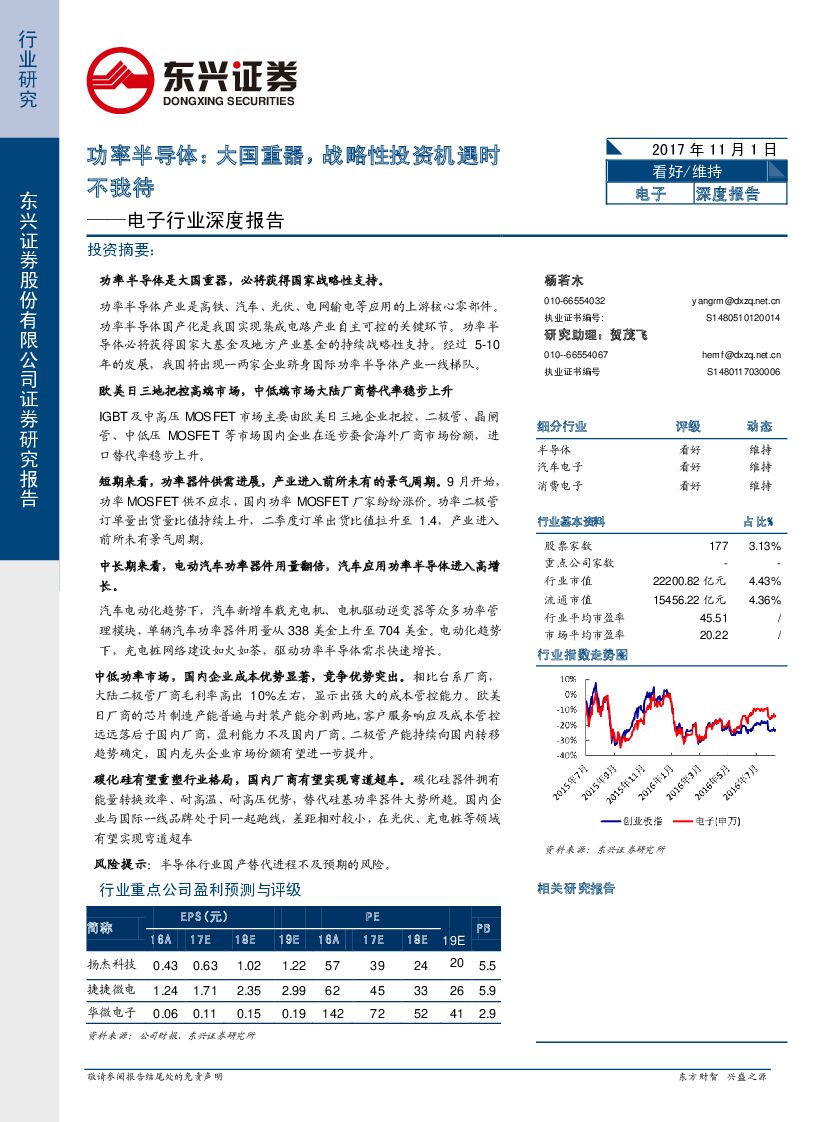 东兴证券：电子行业深度报告：功率半导体：大国重器，战略性投资机遇时不我待