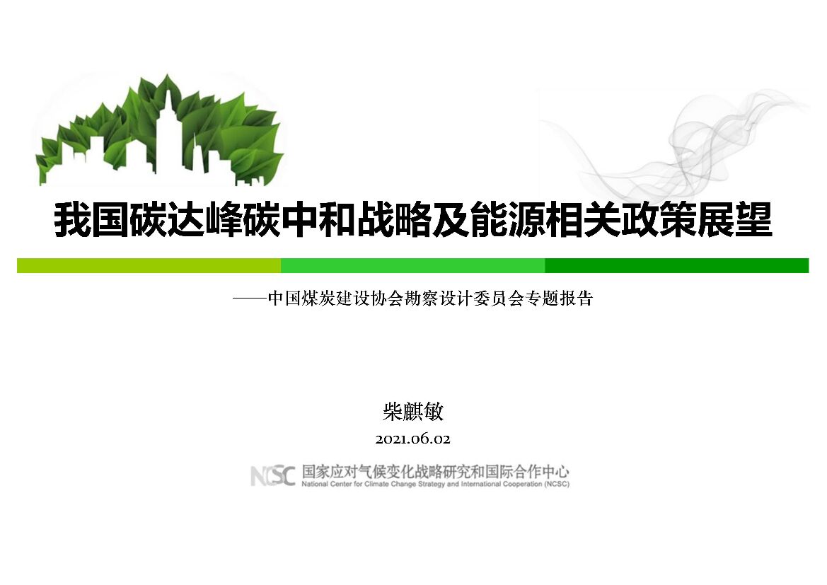 柴麒敏：我国碳达峰<em>碳中和</em>战略及能源相关政策展望 海报