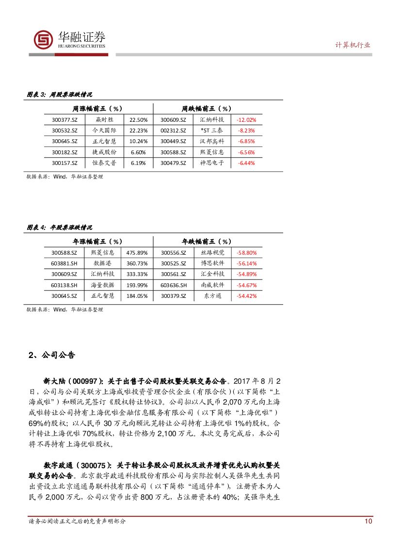 华融证券：计算机行业周报：中国人工智能站上世界潮头_第10页