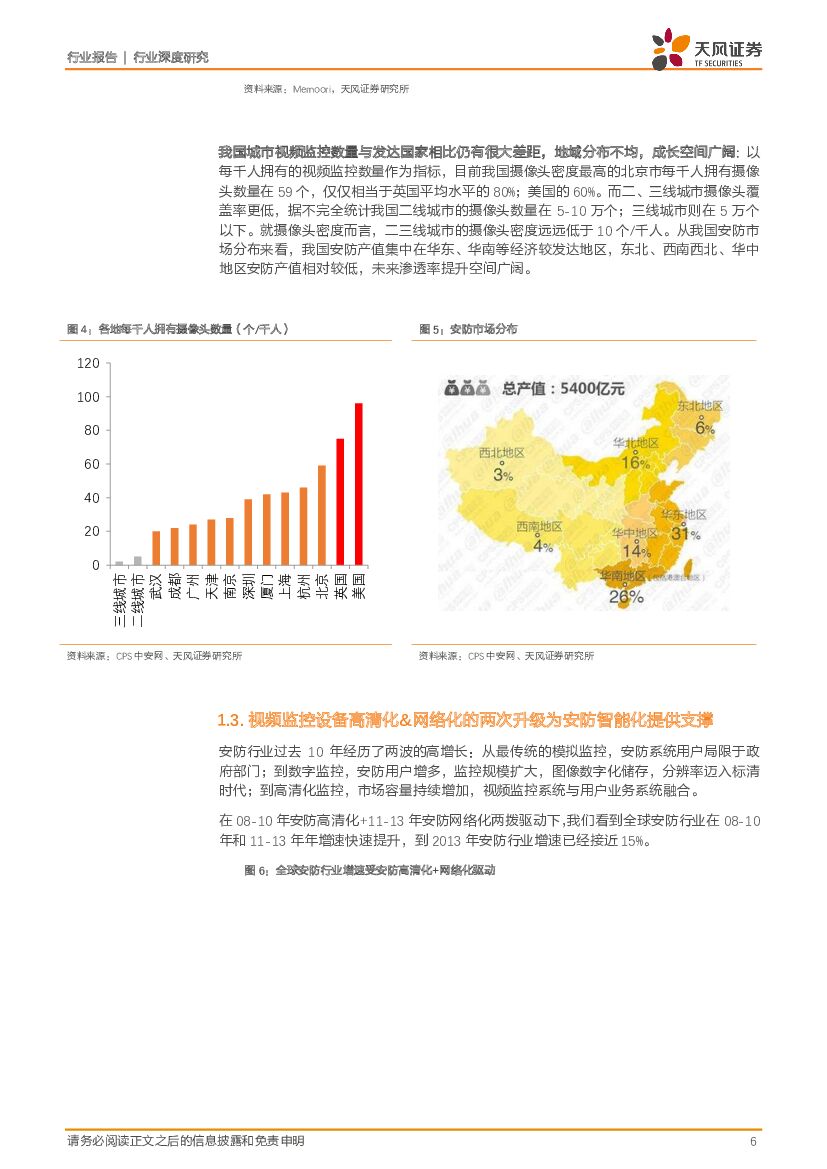 天风证券：电子制造：大安防行业专题II-视频人工智能大时代_第6页