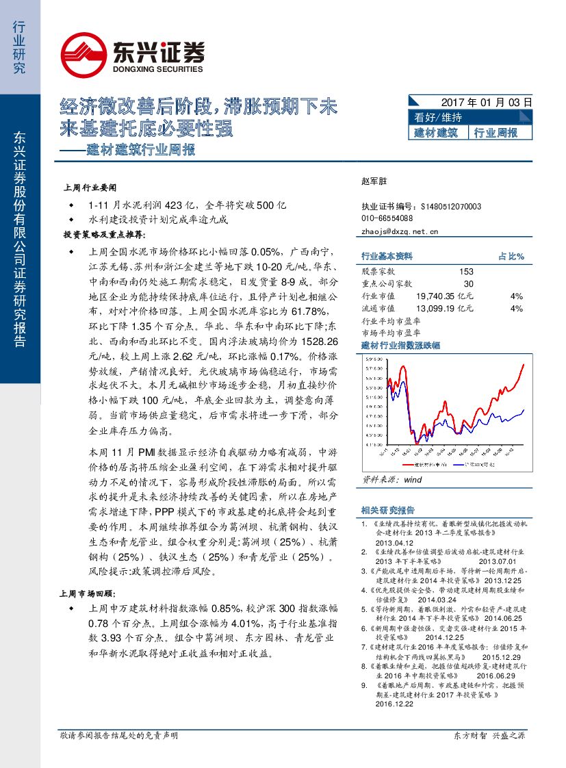 东兴证券：建材建筑行业周报：经济微改善后阶段，滞胀预期下未来基建托底必要性强