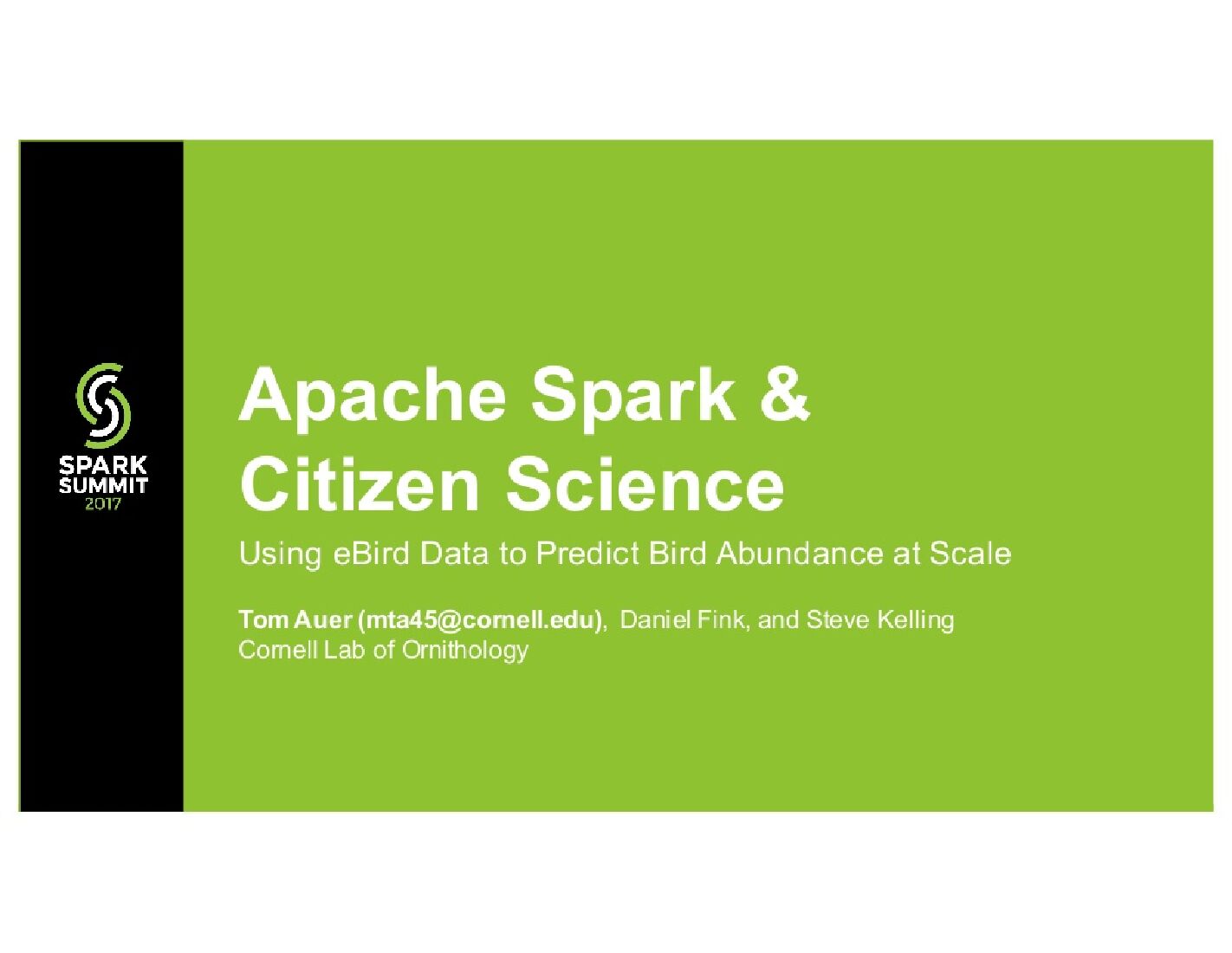 Apache Spark and Citizen Science