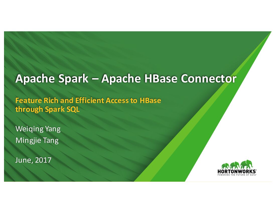 Apache Spark – Apache HBase Connector