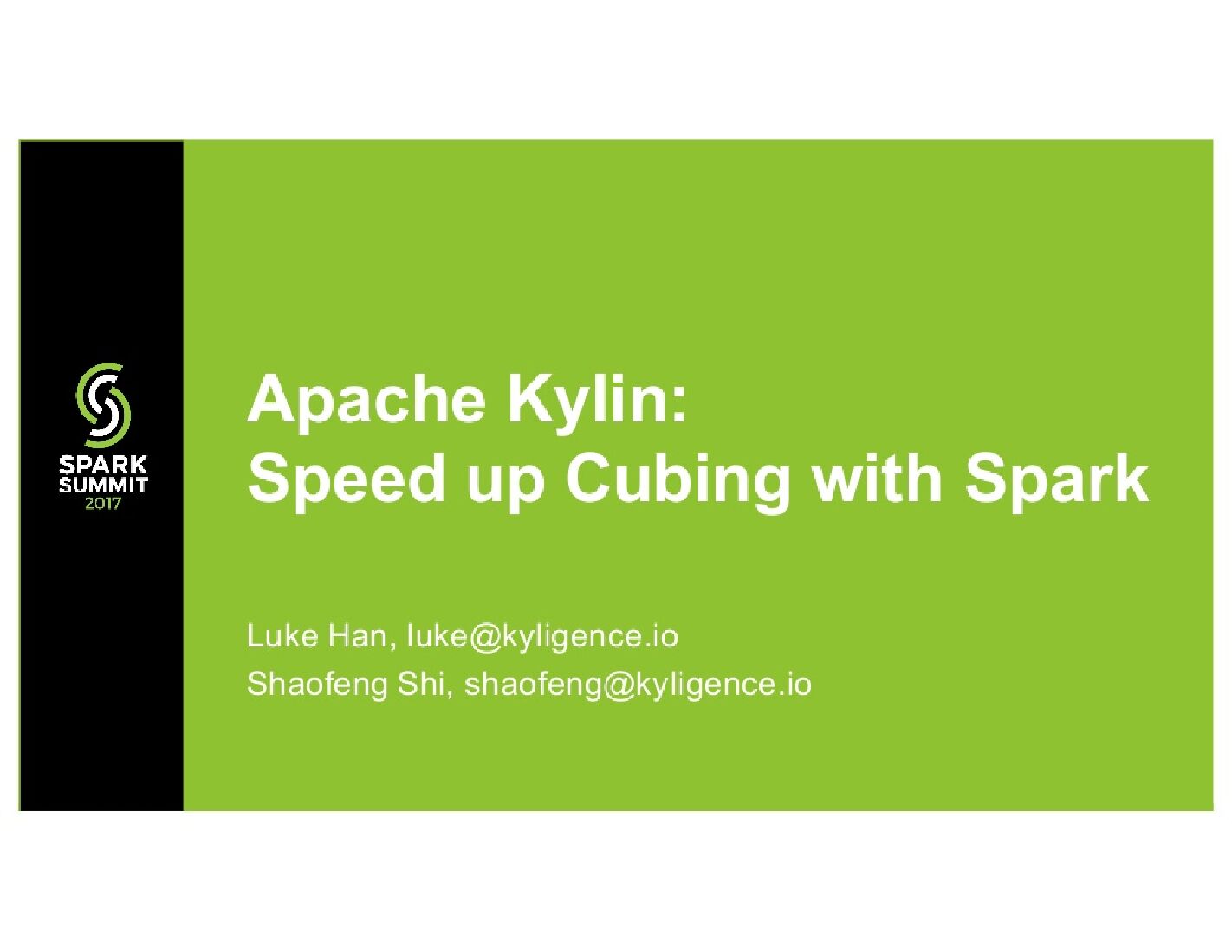 Apache Kylin Speed Up Cubing with Spark