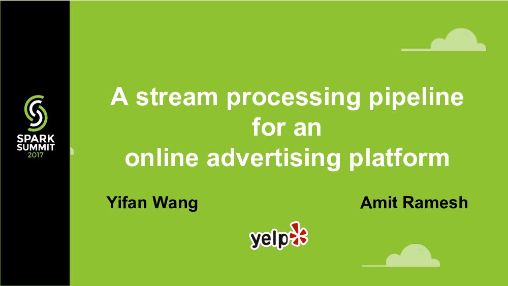 A stream processing pipeline for an online advertising platform