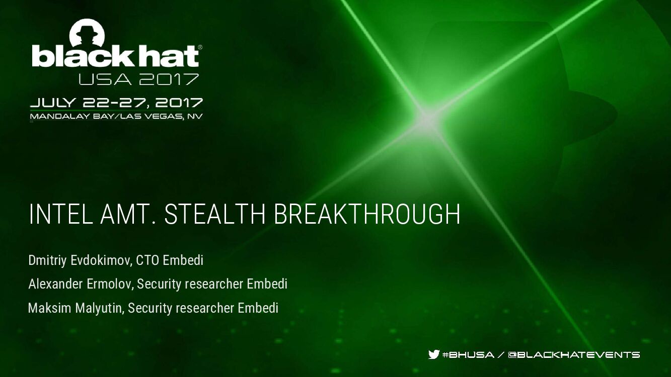 Intel-AMT-Stealth-Breakthrough