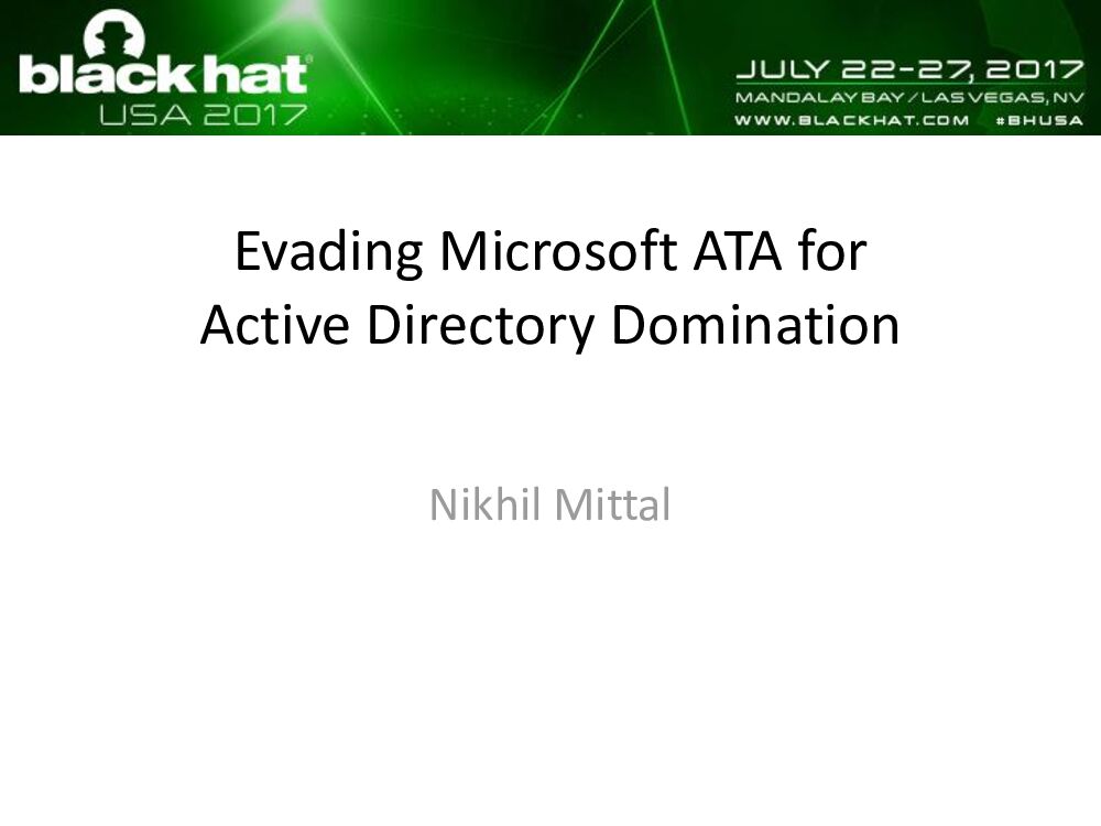 Evading-MicrosoftATA-for-ActiveDirectory-Domination