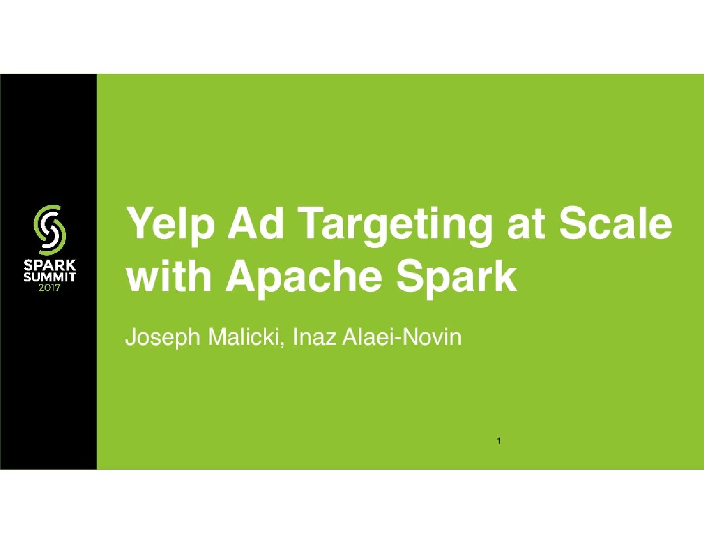 Yelp Ad Targeting at Scale with Apache Spark