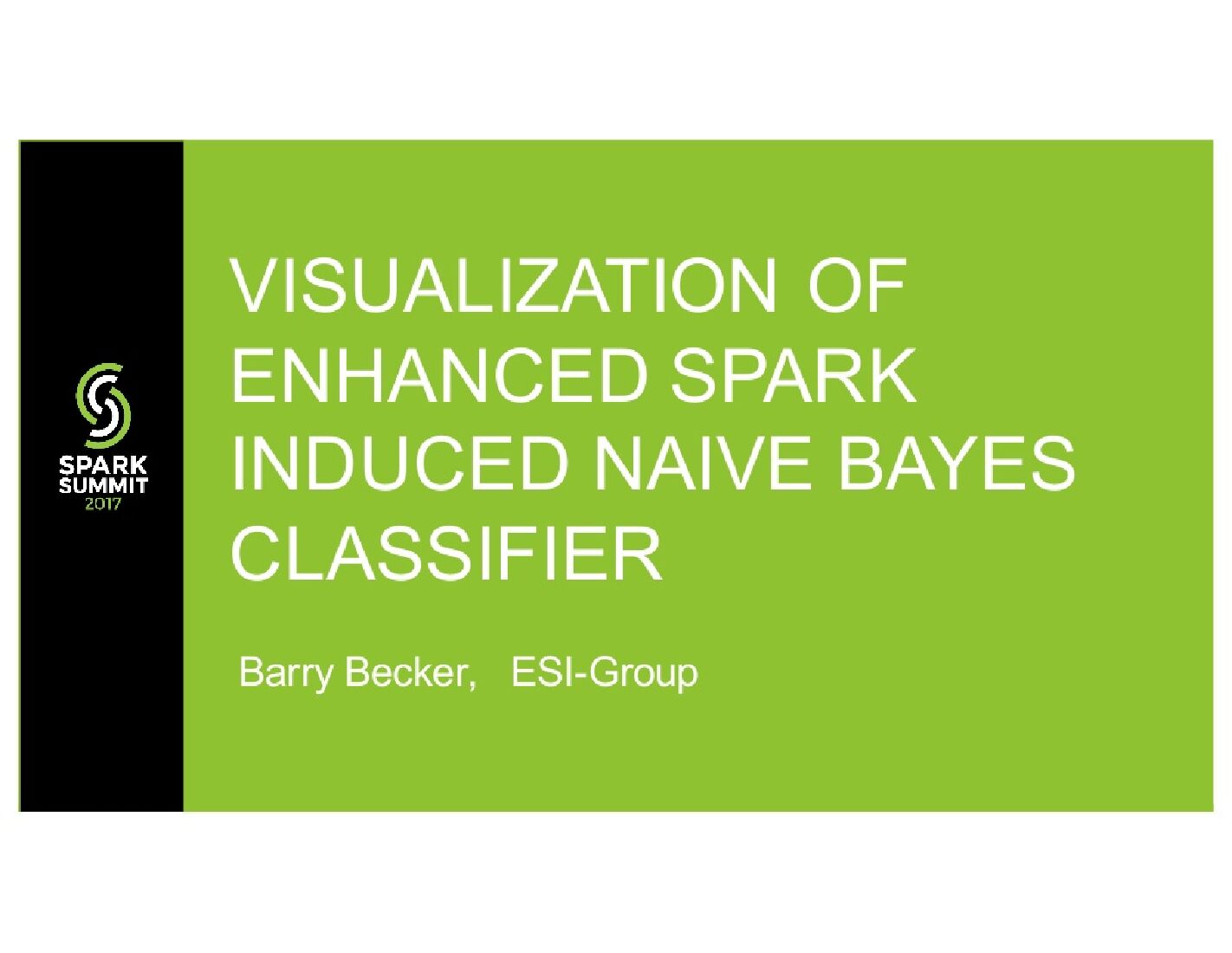Visualization of Enhanced Spark Induced Naïve Bayes Classifier