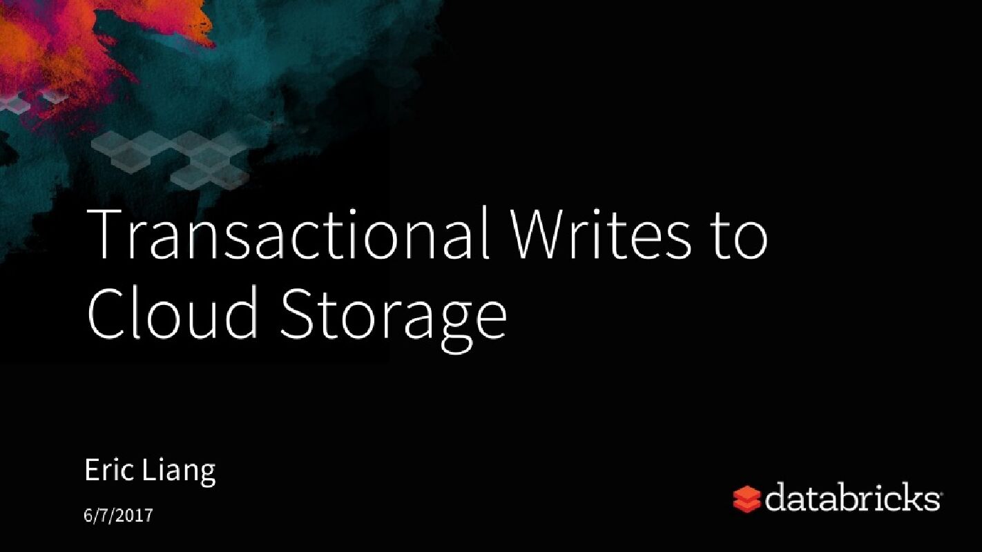 Transactional writes to cloud storage