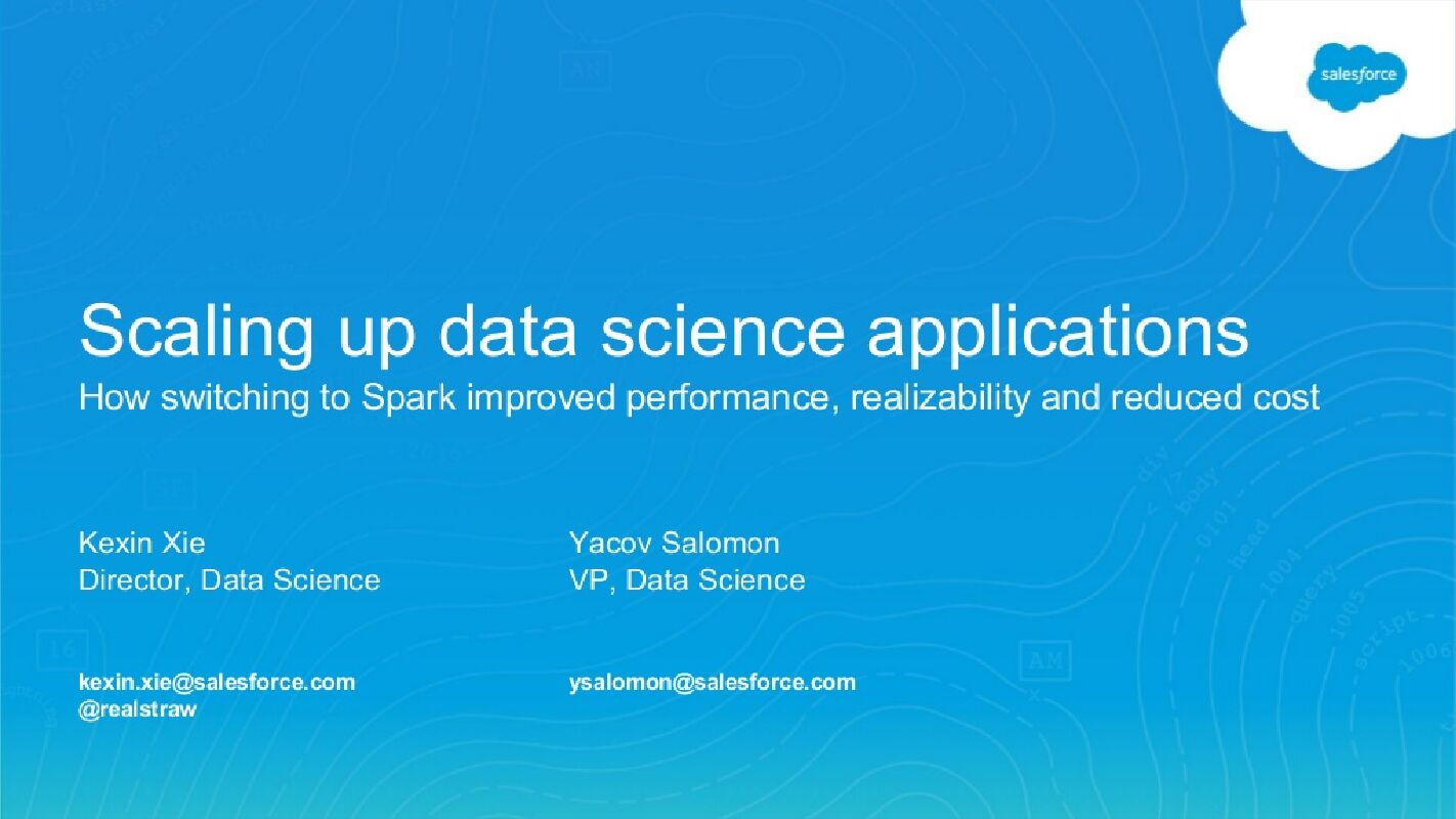 Scaling up date science applications