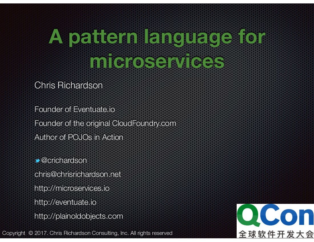 A pattern Ianguage for microservices