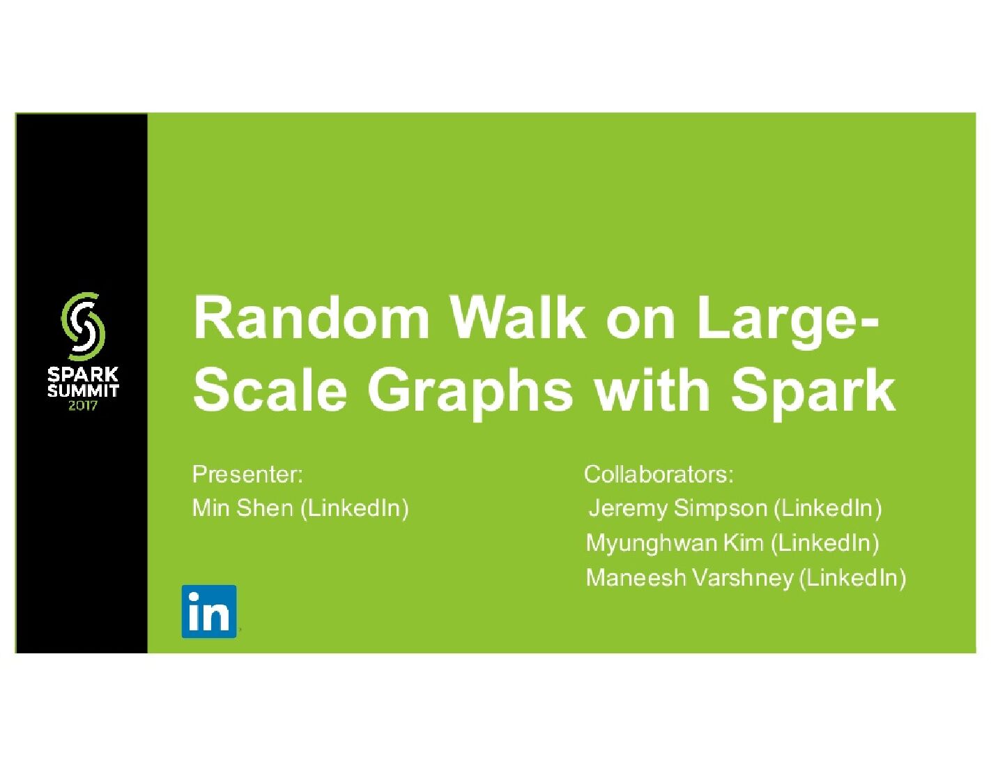 Random Walks on Large Scale Graphs with Spark