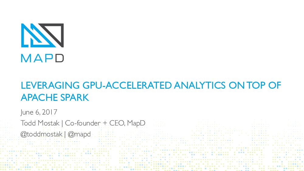 leveraging gpu-accelerated analytics on top of apache spark