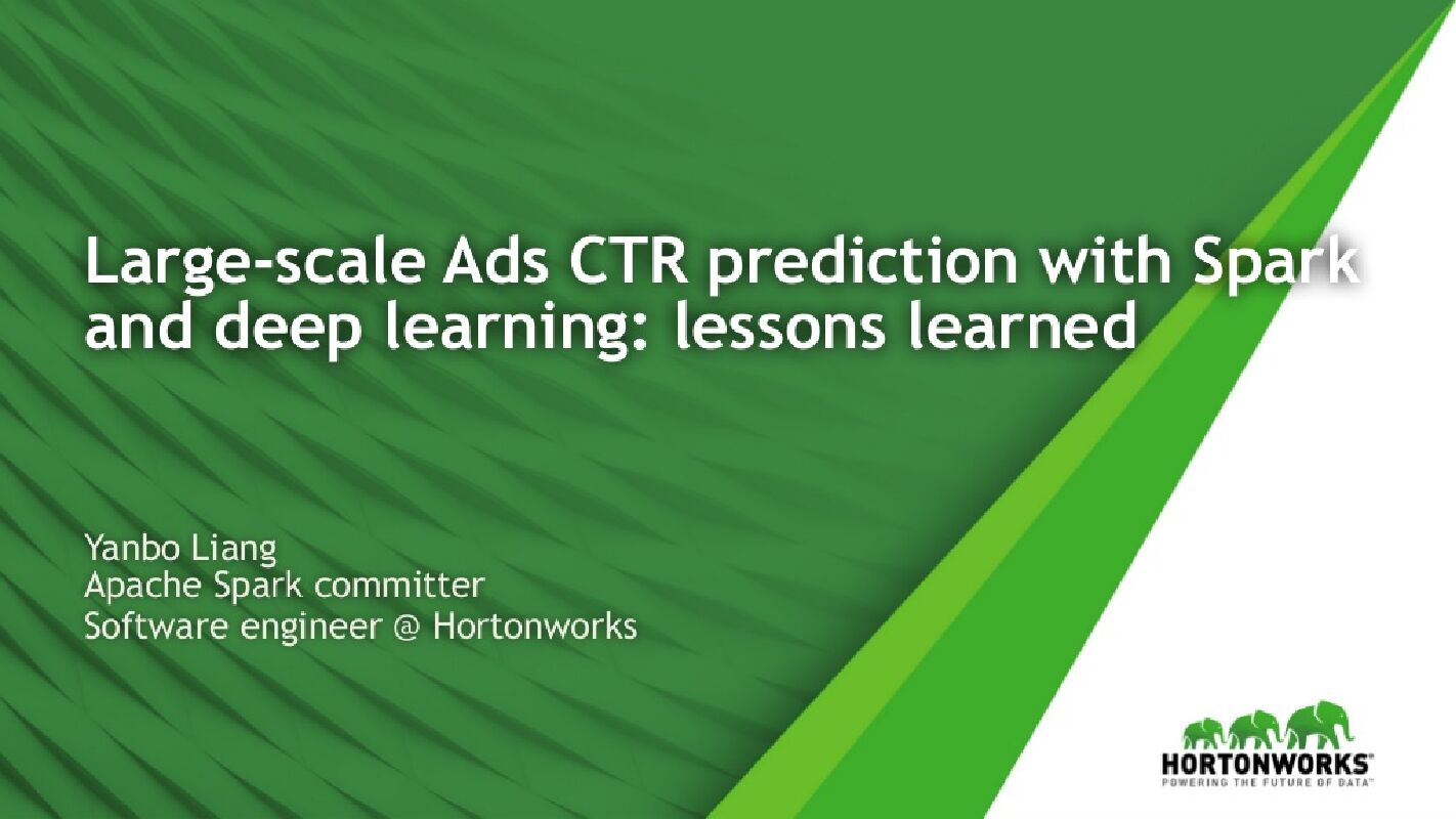Large Scale Ads CTR Prediction with Spark and Deep Learning-Lessons Learned