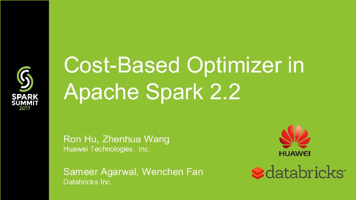 Cost-Based Optimizer in Apache Spark 2.2