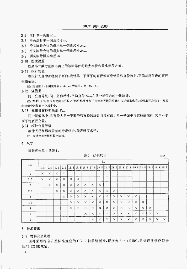 GB/T 309-2000 标准预览