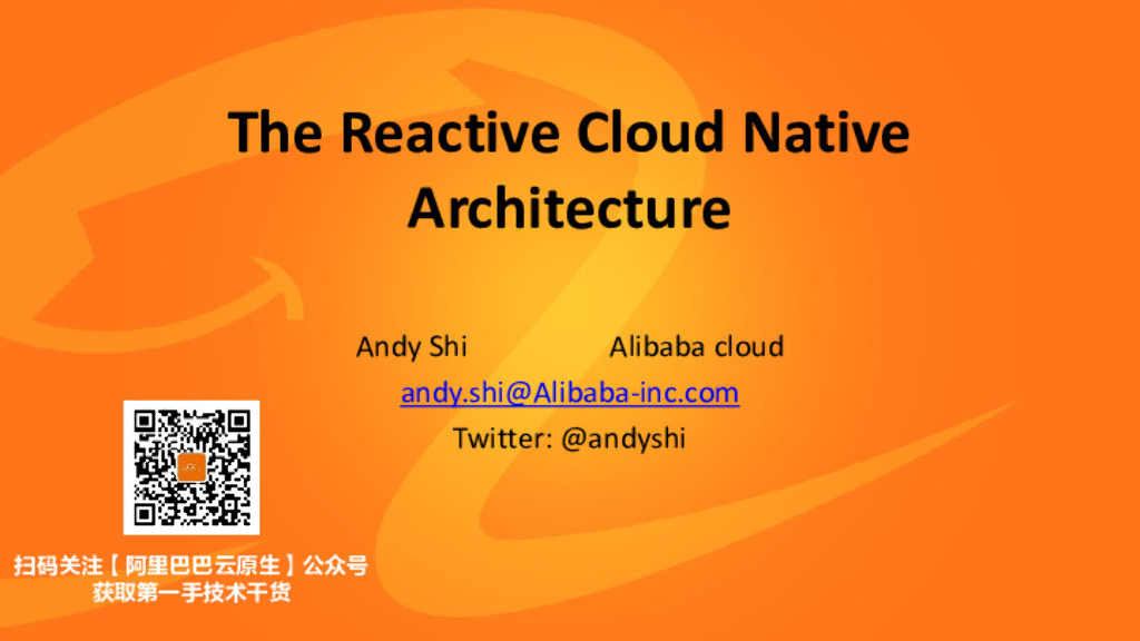 The Reactive Cloud Native Architecture