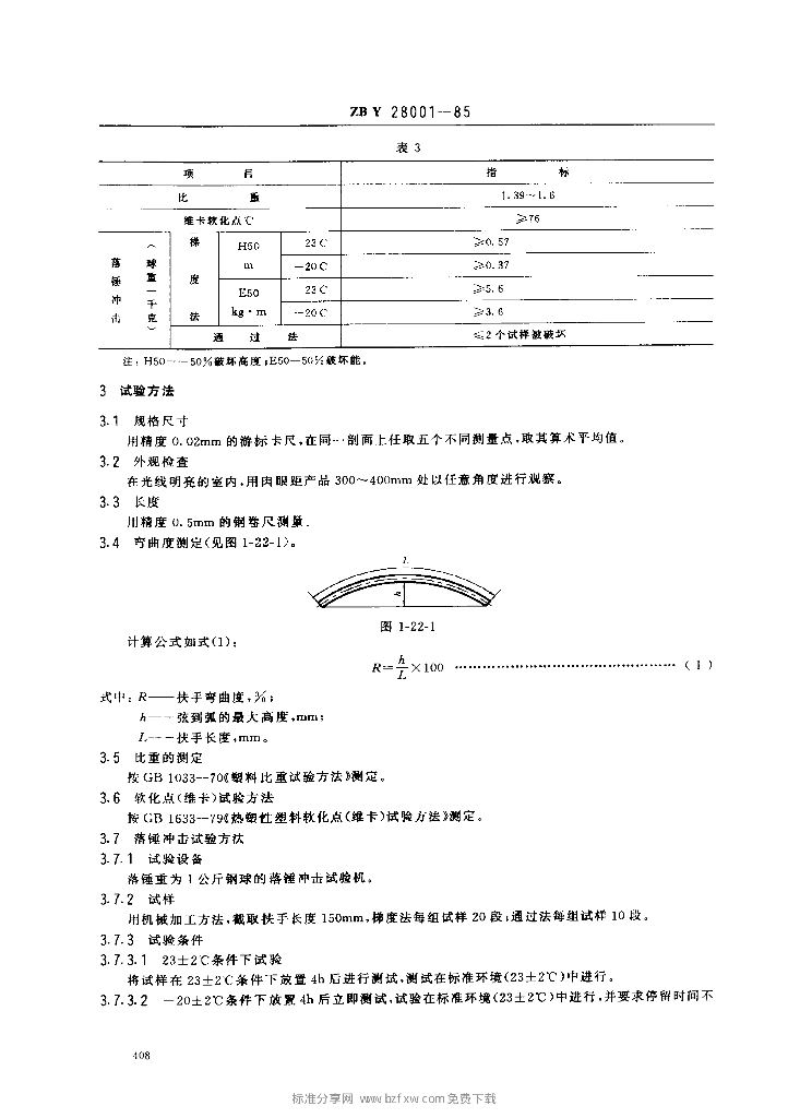 ZB Y 28001-1985 标准预览