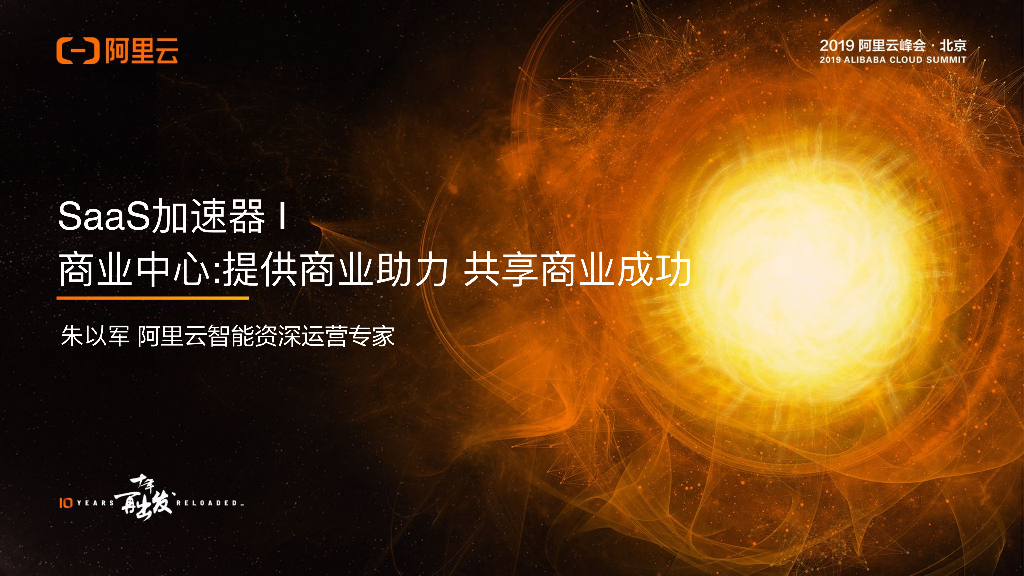 阿里云：SaaS加速器 I 商业中⼼ 提供商业助⼒ 共享商业成功