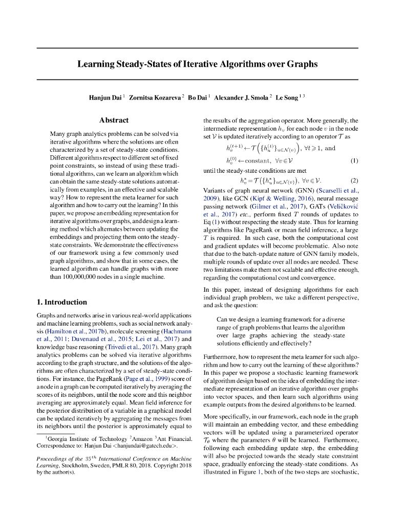 Learning Steady-States of Iterative Algorithms over Graphs
