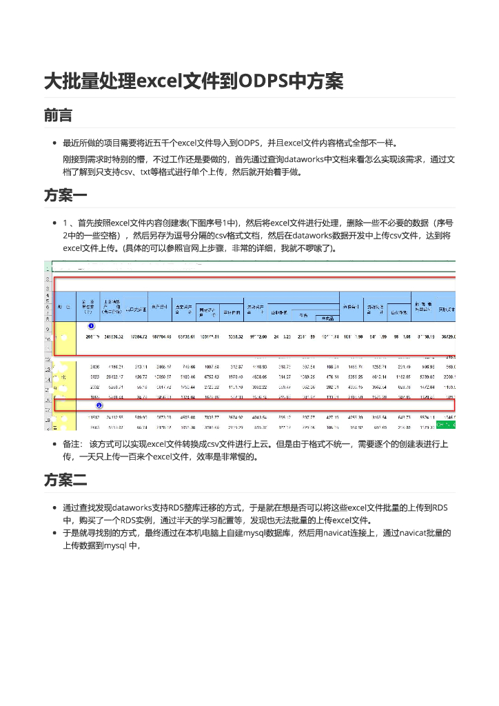大批量处理excel文件到ODPS中方案