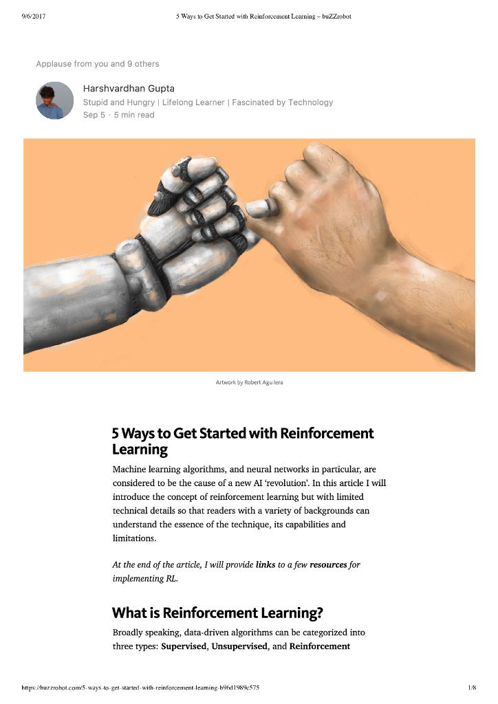5 Ways to Get Started with Reinforcement Learning – buZZrobot