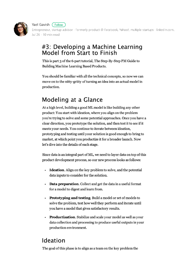 Developing a machine learning model from start to finish