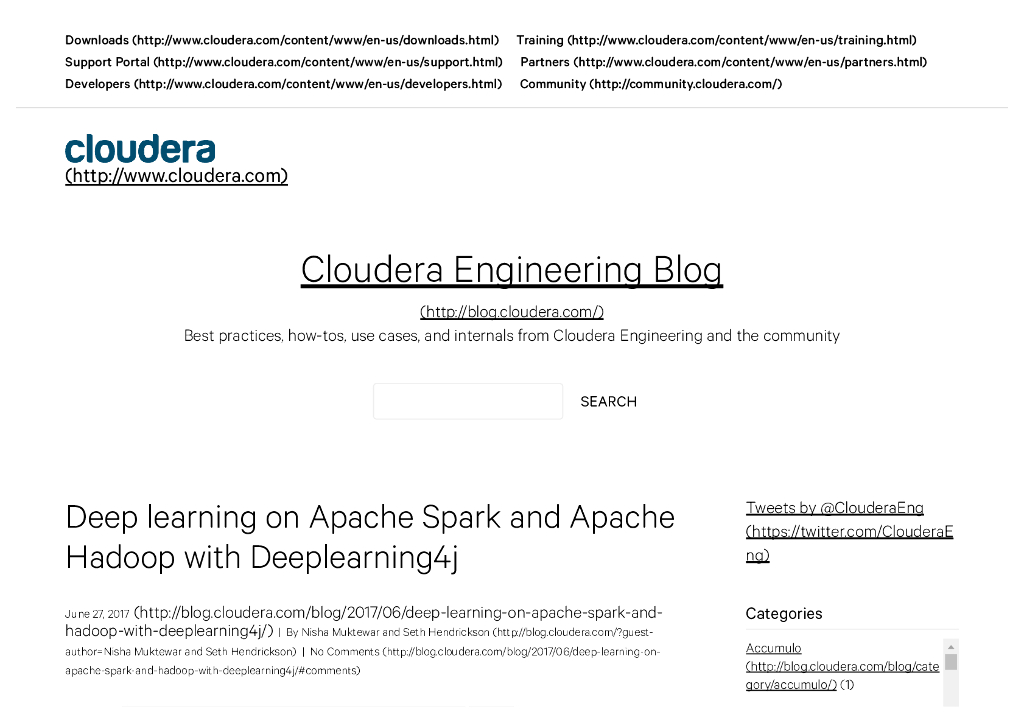 Deep learning on Apache Spark and Apache Hadoop with Deeplearning4j