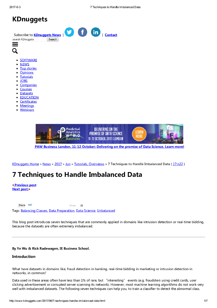 7 Techniques to Handle Imbalanced Data