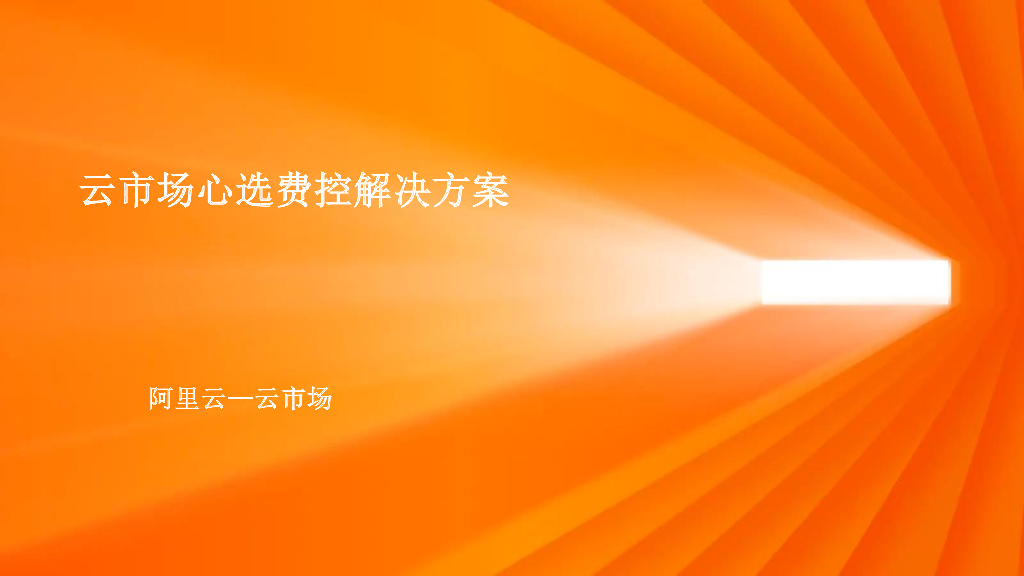 云市场心选费控解决方案
