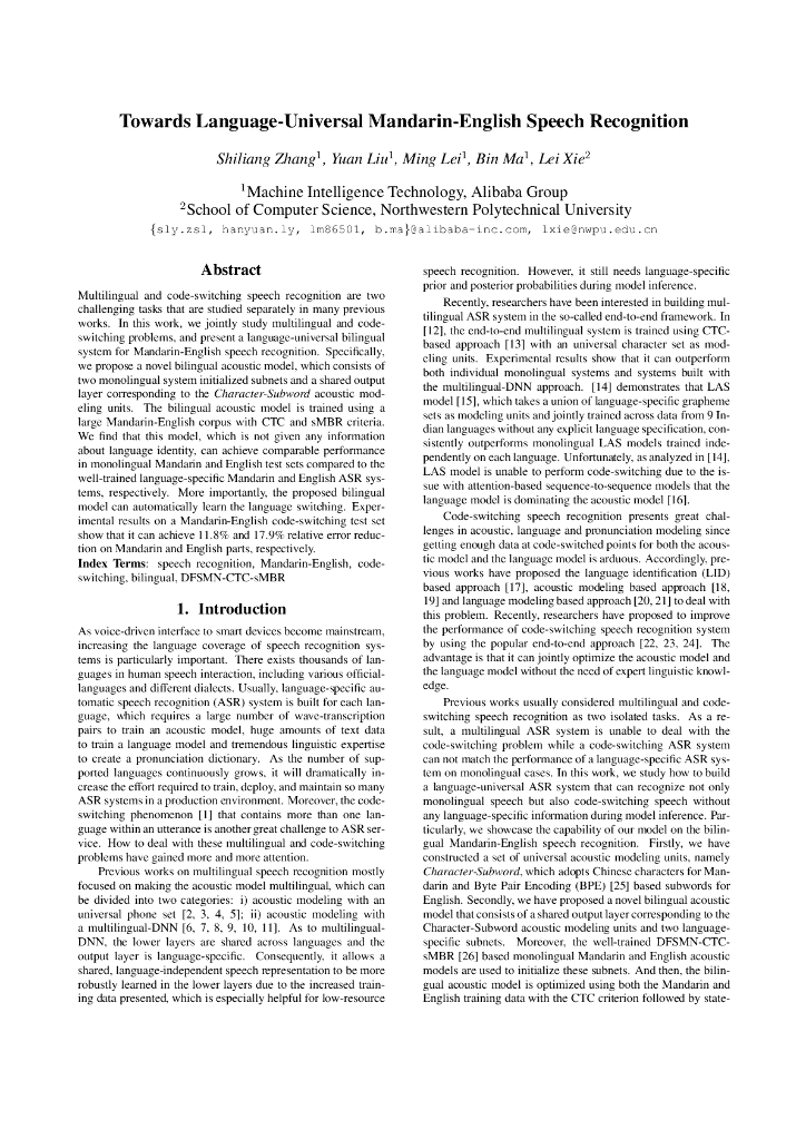 Towards Language-Universal Mandarin-English Speech Recognition