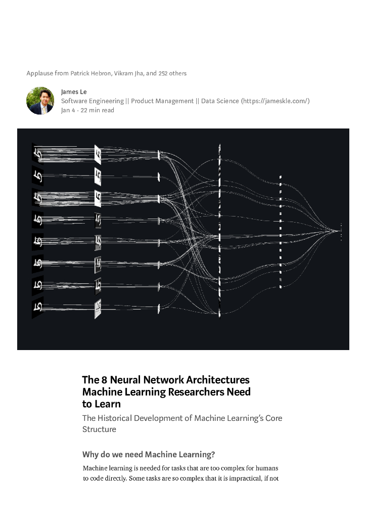 The 8 Neural Network Architectures Machine Learning Researchers Need to Learn