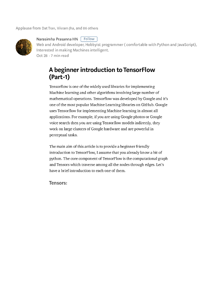 A beginnerintroduction toTensorFlow(Part-1)