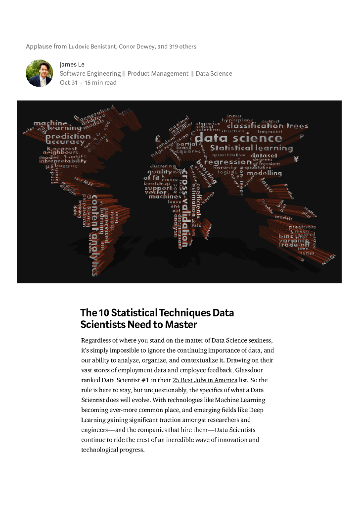 The 10 Statistical TechniquesData ScientistsNeed toMaster