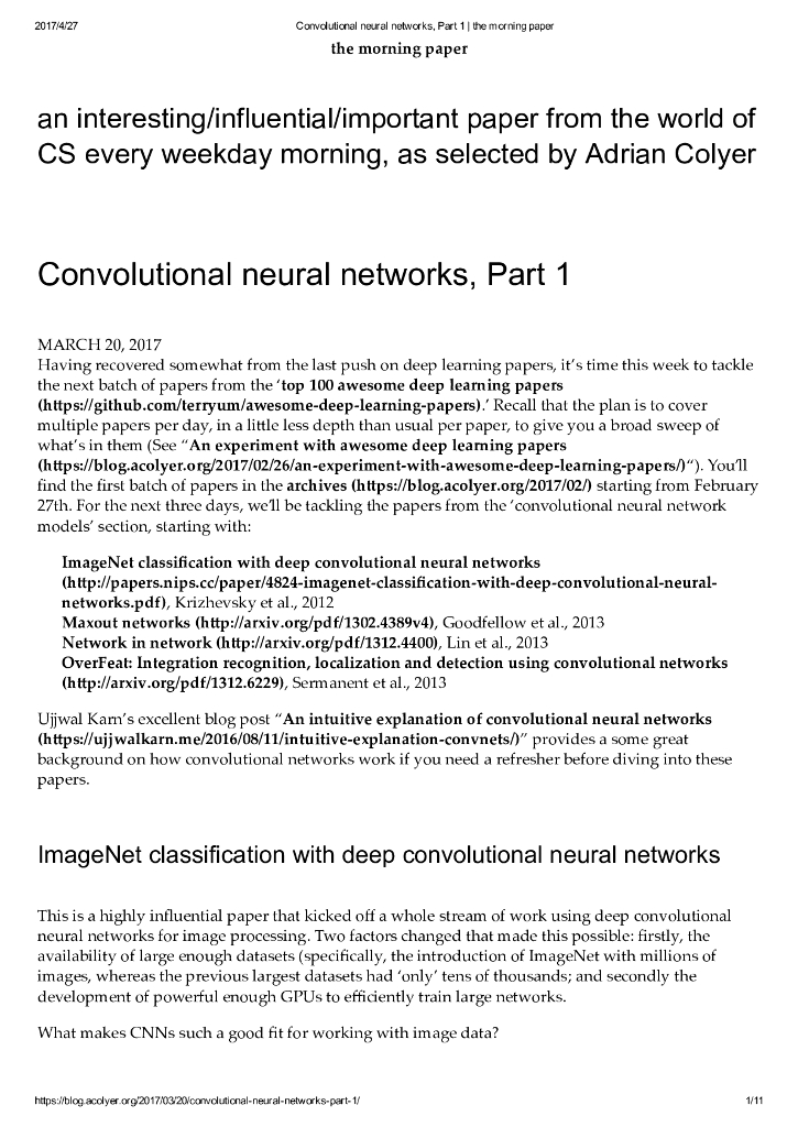 Convolutional neural networks,Part 1
