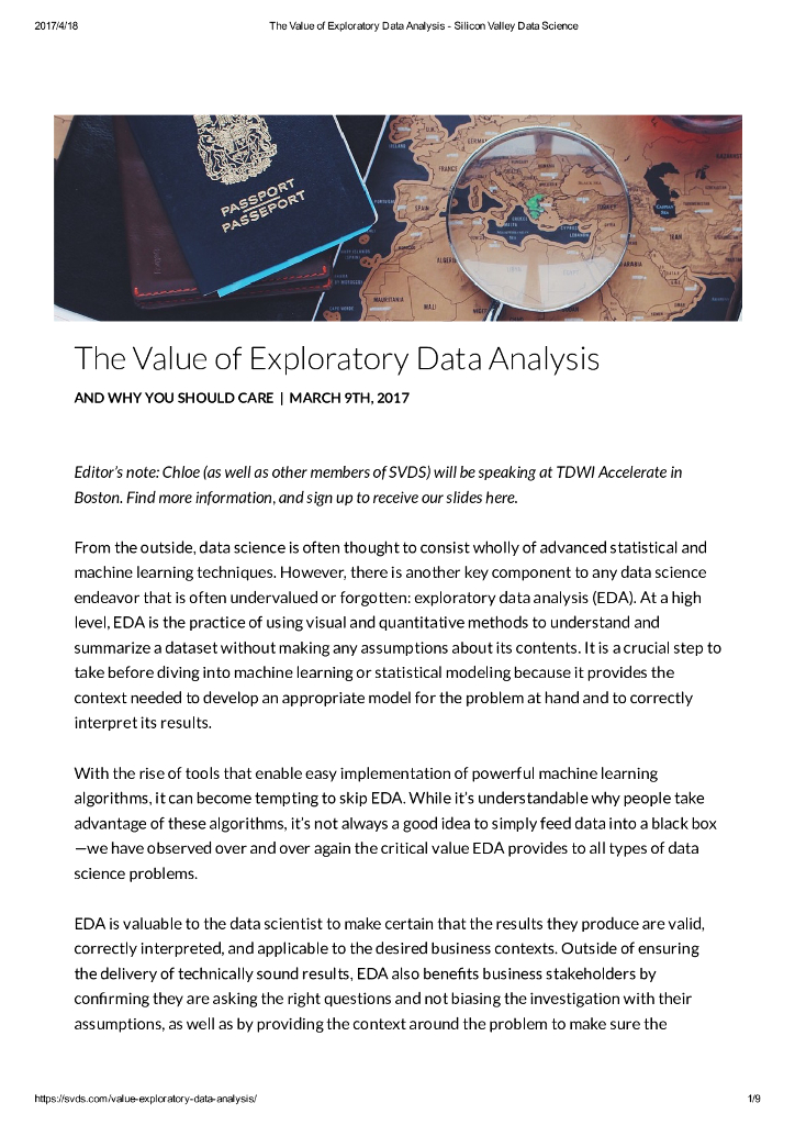 The Value of Exploratory Data Analysis