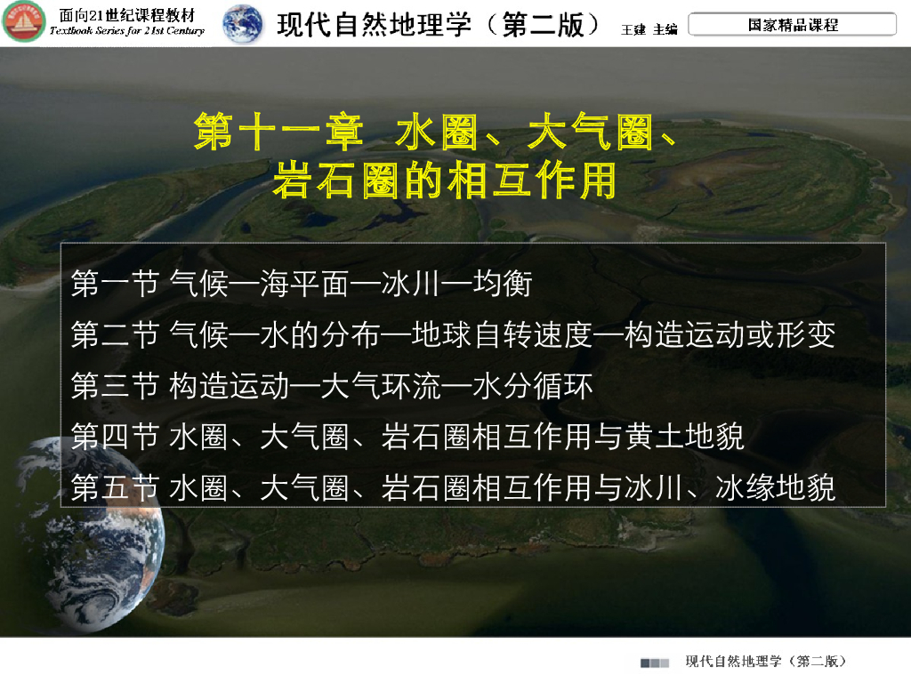 《现代自然地理学》演示文稿-水圈、大气圈、岩石圈相互作用与黄土地貌