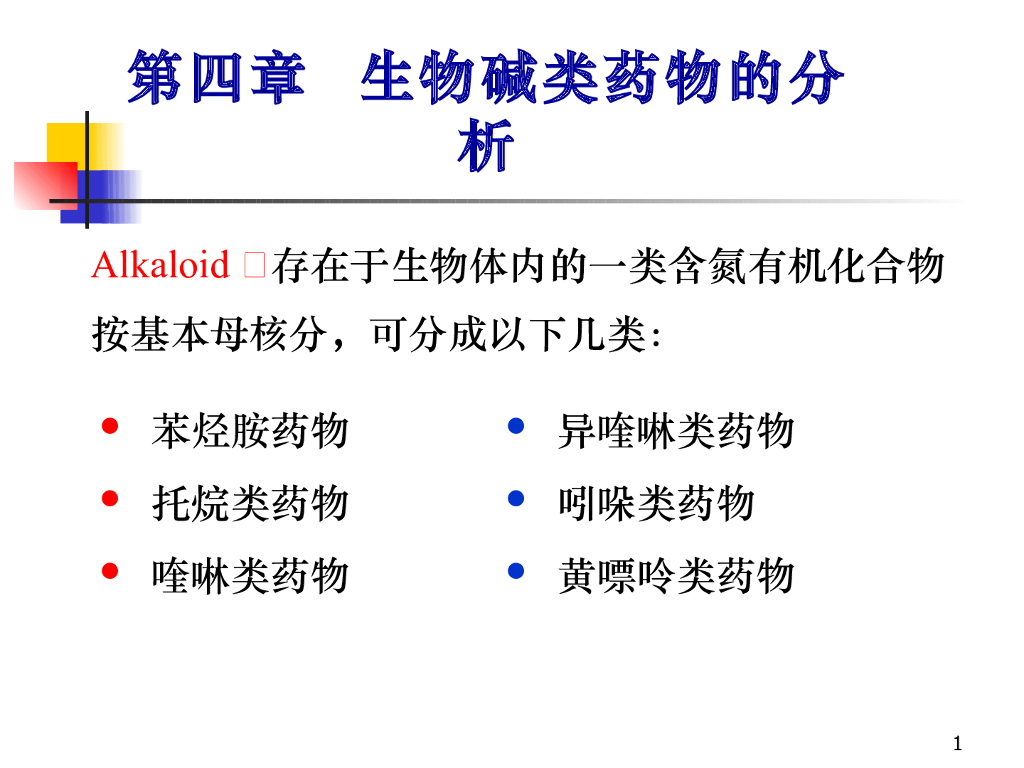 《药物分析》教学课件-生物碱类药物的分析