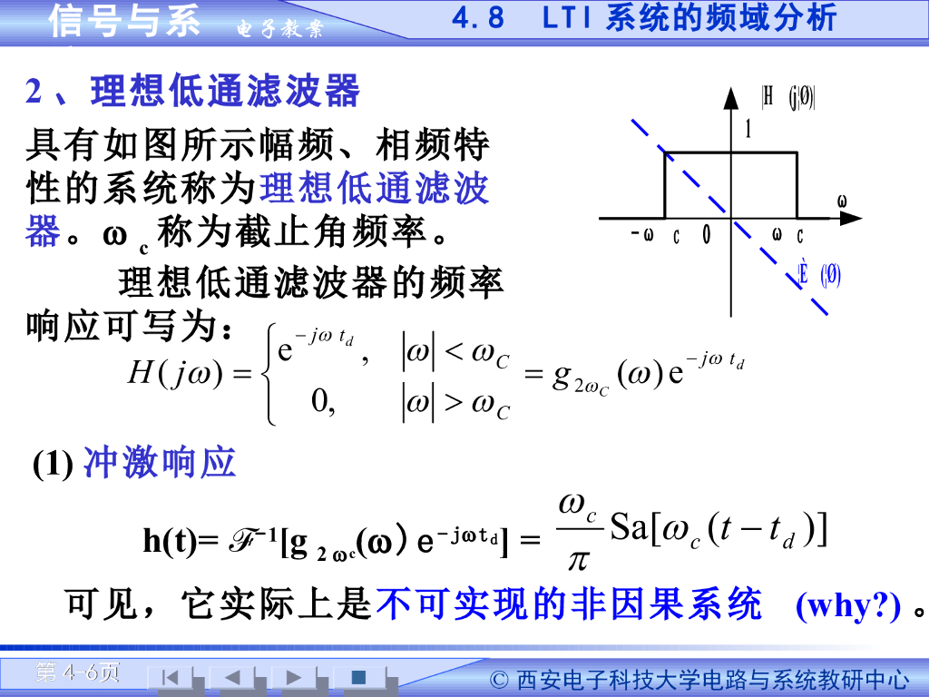 《信号与系统》演示文稿-无失真传输与理想低通滤波器_第6页