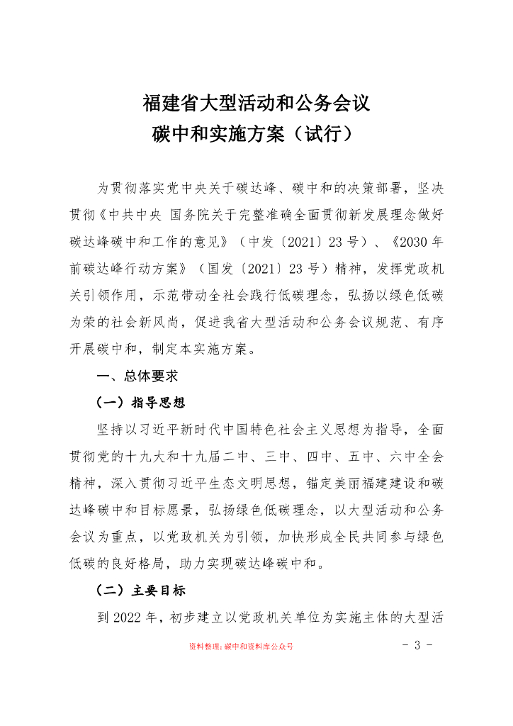 福建省大型活动和公务会议<em>碳中和</em>实施方案（试行） 海报