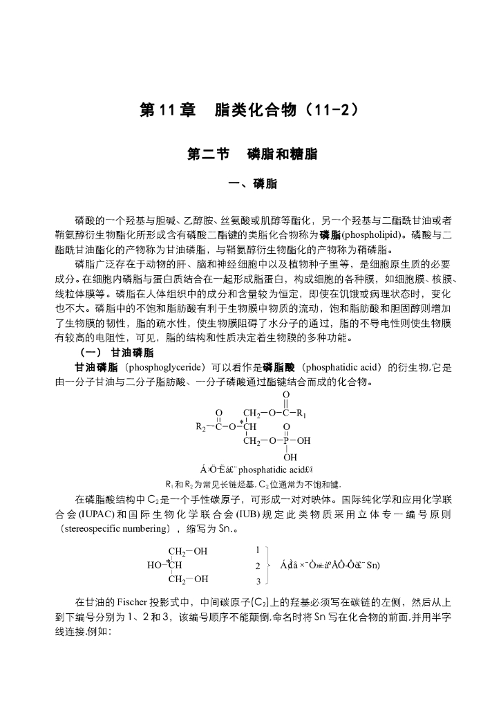 《有机化学》电子教材-磷脂和甾族化合物