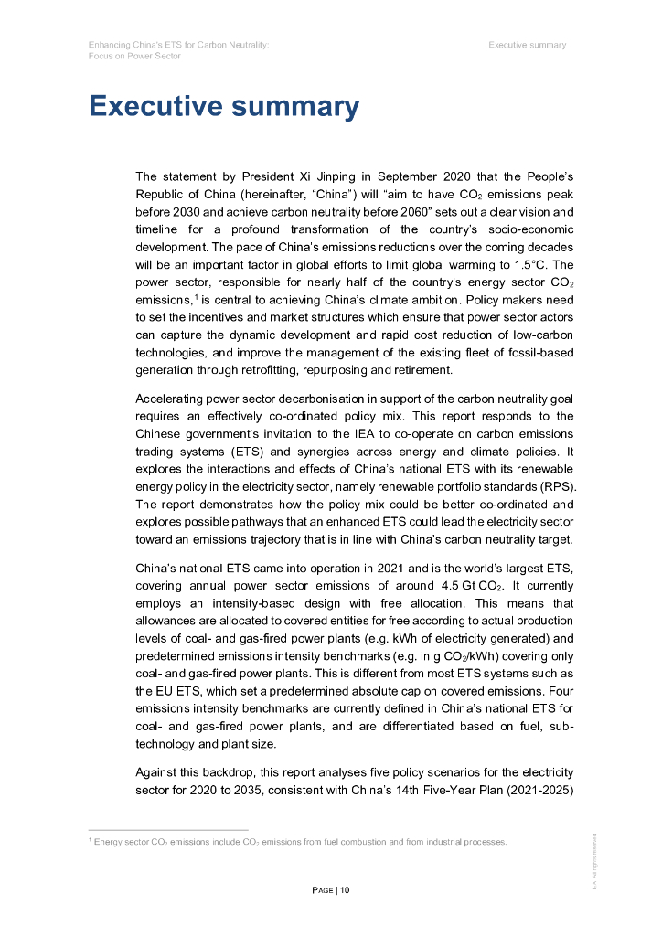 国际能源署IEA：加强中国碳市场助力实现碳中和：聚焦电力部门（英文版）_第10页