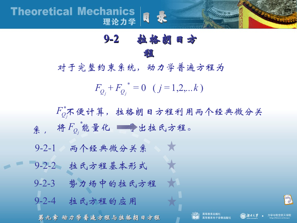《理论力学》演示文稿-拉格朗日第二类方程